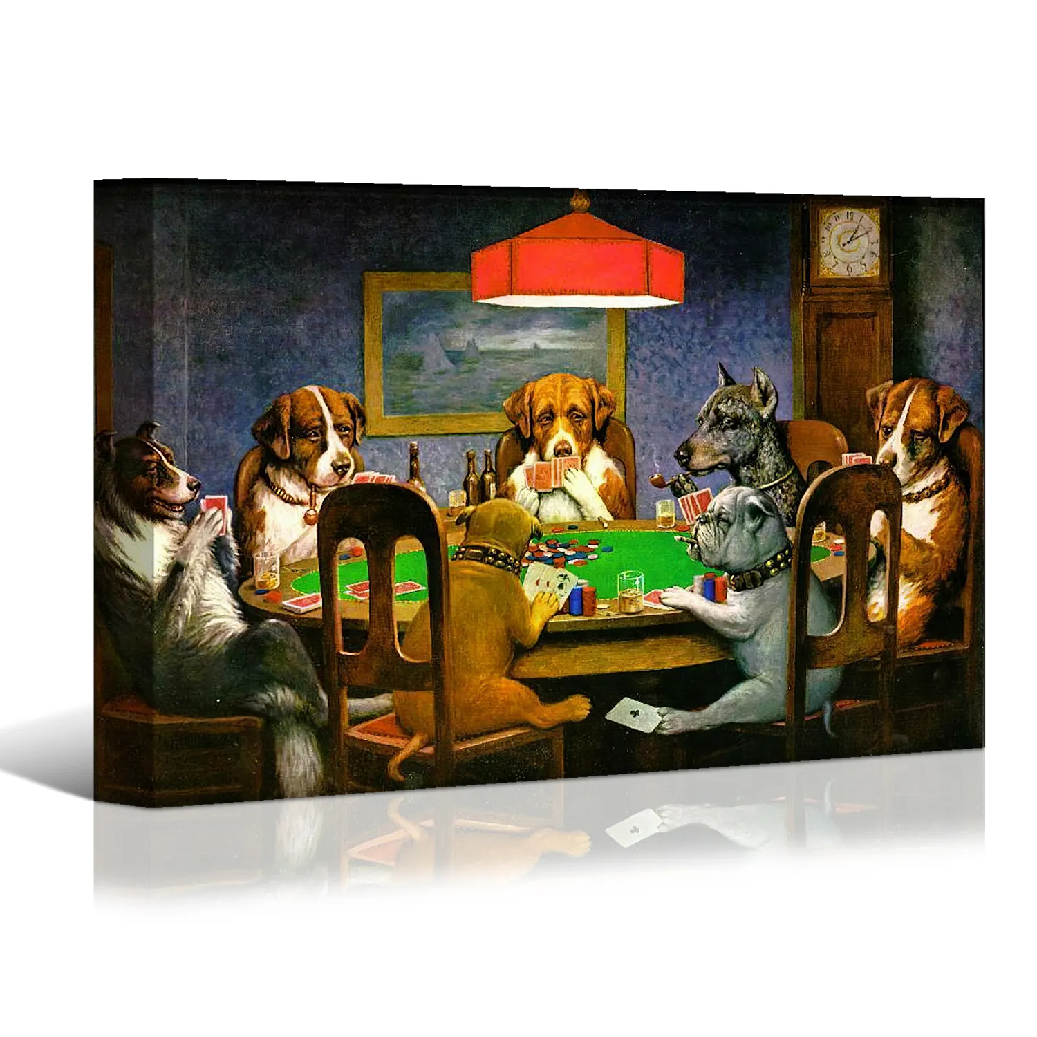 Dogs Playing Poker Cards Canvas Prints Wall Art,Funny Famous Painting Giclee Artwork Reprodu No Frame Home Decoration