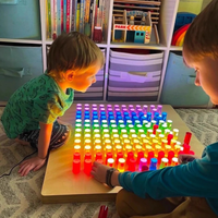 Panneaux lumineux éducatifs interactifs en bois, jeux de panneaux muraux, tableau mural lumineux pour adolescents et adultes, salle sensorielle intérieure
