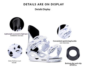 Fixations de <span class=keywords><strong>ski</strong></span> et snowboard avancées conçues pour hommes, construction en alliage d'aluminium durable et fixation à boucle polyvalente - Product Image 2