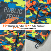 Veste coupe-vent légère et imperméable à séchage rapide, anti-UV, avec impression camouflage personnalisée OEM, fermeture éclair 1/4, pour activités de plein air