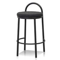 Ensemble de 2 tabourets de bar avec structure en métal noir, chaise de salle à manger au design moderne pour la maison