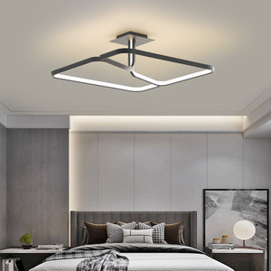 İskandinav led metal retro ev yatak odası oturma odası kare basit şekil siyah alüminyum zarif tavan lambası akrilik difüzör ile - Product Image 4