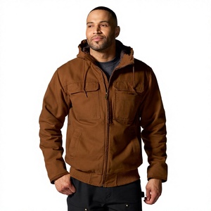 Chaqueta de lona con capucha para hombre, estilo moderno, ODM, para primavera, resistente, para trabajo, con múltiples bolsillos, abrigo industrial, suministro al por mayor de fábrica - Product Image 3