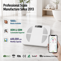 Báscula Inteligente Bluetooth para Grasa Corporal, con Pantalla LCD de Vidrio Templado Blanco, para Baño, Hogar, Fitness, Sistema de Seguimiento de Peso y IMC, Artículos Profesionales