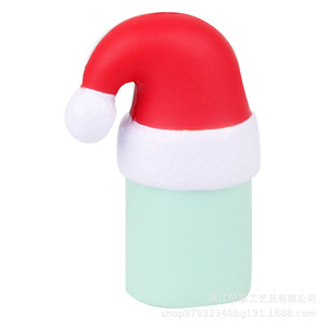 Cute Christmas Hat Cylinder <b>Squishy</b> Toy Soft Plastic Promotional Gift - Product Image 4