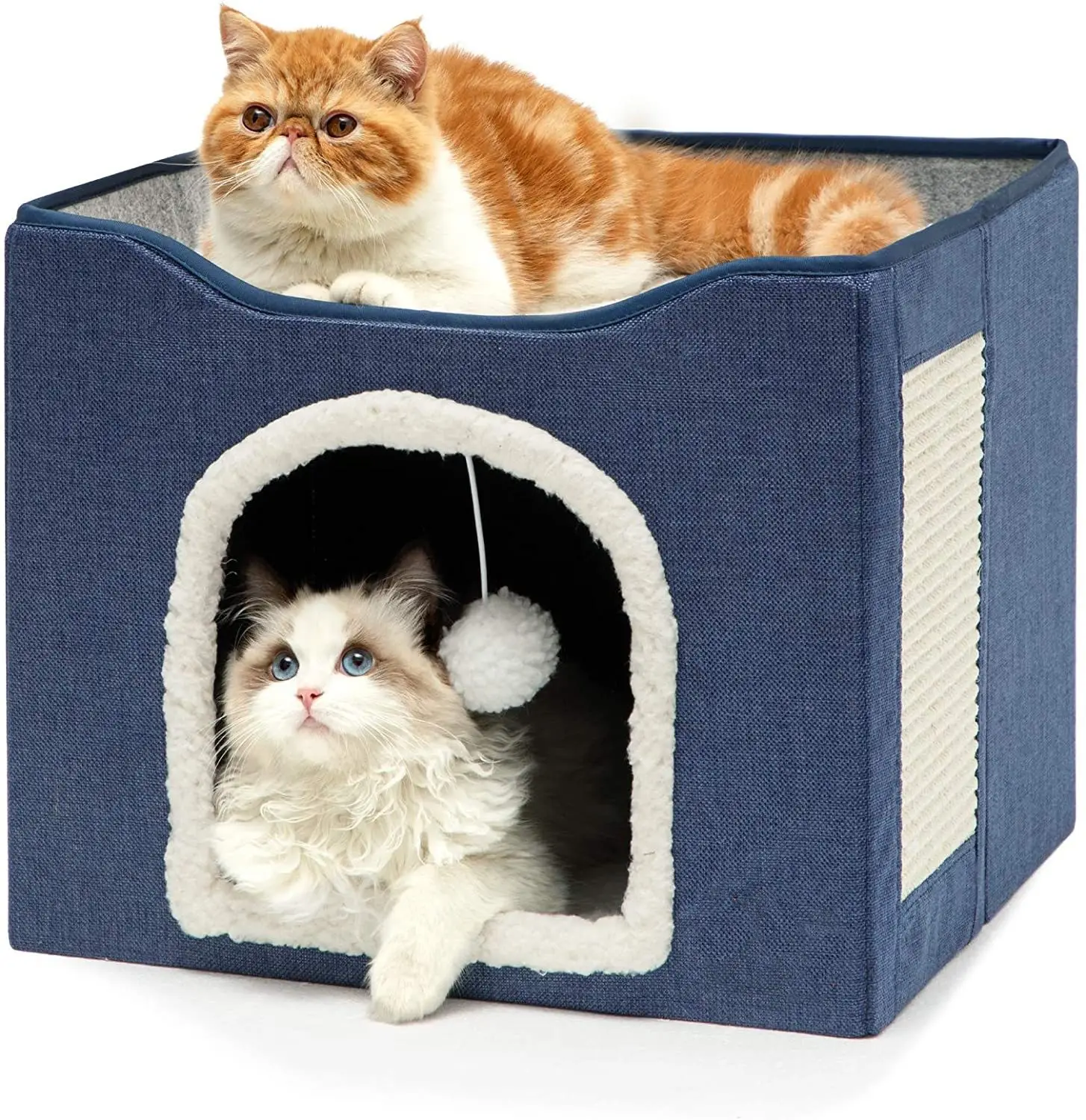 Tikar lipat lembut dalam ruangan, sarang furnitur dapat dilipat perlengkapan tempat tidur produk kandang anjing kucing rumah hewan peliharaan tempat tidur gua kucing tempat tidur