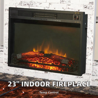 Cheminée électrique moderne intégrée de 23 pouces avec effet de flamme LED de 1500 W, chauffage avec télécommande pour une utilisation en intérieur dans les hôtels et les foyers