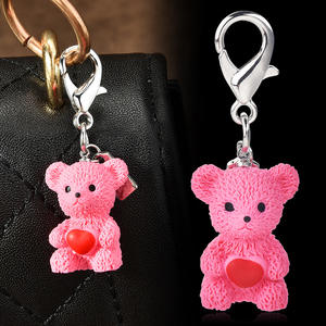 뜨거운 판매 국경 3 차원 비숑 개와 곰 펜던트 수지 몰려 PVC DIY 열쇠 고리 - Product Image 2