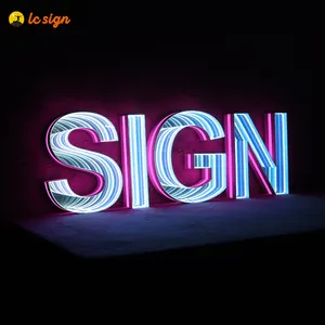 Outdoor waterproof Infinity mirror neon sign advertising led neon sign for custom led neon bar sign