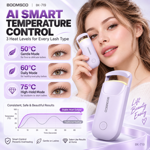 Recourbe-cils chauffant à chaleur instantanée, préchauffage rapide en 10 secondes, contrôle intelligent de la température, outil de maquillage portable - Product Image 4
