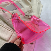 Offre Spéciale d'été Fashion Simple Clear Purse Candy Color Jelly PVC Underarm Bag Women Clear Shoulder Bags