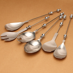 ชุดช้อนส้อมสแตนเลสมีดขนาดใหญ่แบบ DIY ไม้พายพร้อมลูกปัดผลไม้ของหวานชุดช้อนส้อมมีดสลัด - Product Image 2