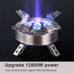 12800W katlanır açık pişirme barbekü bütan 5 brülörler fırın ocak taşınabilir kamp gaz sobası kamp dışında bütan - Product Image 4