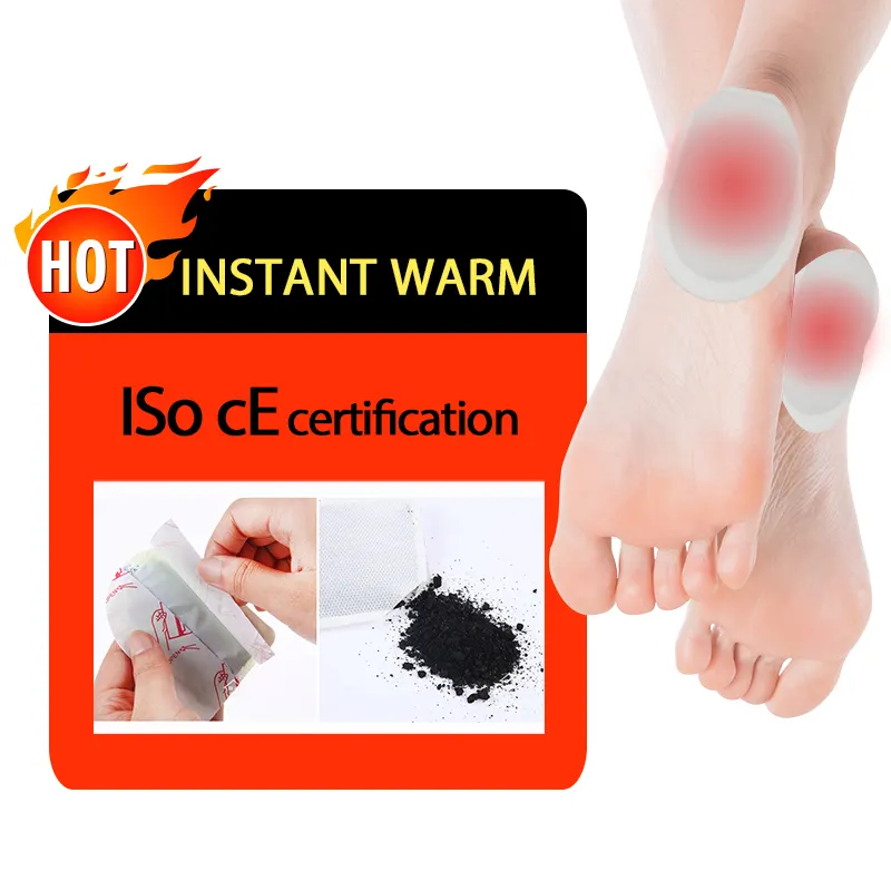 Uso do inverno longo tempo de aquecimento do pé mais quente do pacote venda quente descartável instantânea pé almofada de calor