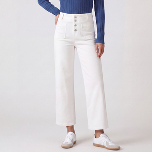 Jeans de Cintura Alta para Mujer, Talla Grande, Transpirables, Elásticos, Rectos, Holgados, con Botones y Bolsillos, Plazo de Entrega de 15 Días, Fabricación Personalizada - Product Image 3