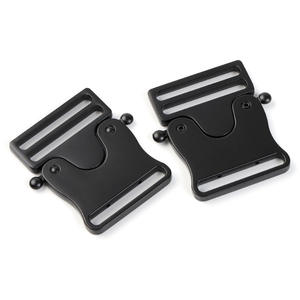 Boucle à double ardillon en alliage de zinc noir réglable pour ceintures, sacs et accessoires - Product Image 2