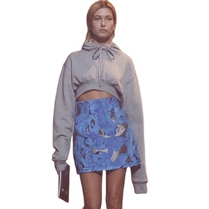 Womens Blank Oversized <strong>Cropped</strong> 100% Cotton Hoodie Heavyweight Streetwear Long Sleeve <strong>White</strong> Crop Top Pullover <strong>Sweatshirt</strong> - Product Image 3