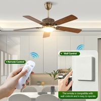 Ventilateur de plafond LED décoratif moderne Breeze.Lux avec pales en contreplaqué de 52 pouces, télécommande, 6 vitesses, moteur DC silencieux à intensité variable, garantie 10 ans
