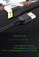 OEM Offre Spéciale dp câble version 2.1 mâle à mâle 40Gbps vitesse 16k 8k 4k HD pour câble de connexion d'ordinateur de jeu.