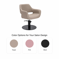 Fauteuil de Salon Enveloppant Monobloc en Cuir Taupe, Chaise de Coiffure Hydraulique, Mobilier de Salon en Gros pour Barbier