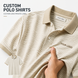 Polos Personalizados de Lujo para Hombre, Polo de Golf Premium con Rayas Texturizadas, Logotipo Personalizado, Desarrollo de Marca, Fabricante Mayorista - Product Image 1