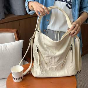 Sac fourre-tout grande capacité pour femme, couleur unie, doux, avec poche zippée, pour usage quotidien, sac à bandoulière - Product Image 2