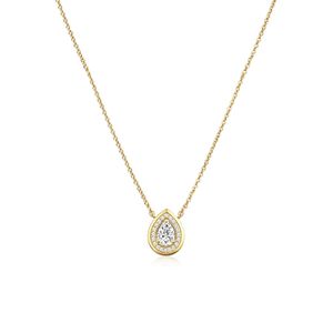 LYBURCHI Collana Geometrica Elegante in <span class=keywords><strong>Argento</strong></span> Sterling 925 Placcato Oro 18K con Zirconi Cubici a Forma di Cuore, Marquise e Goccia, Gioielleria Raffinata - Product Image 3