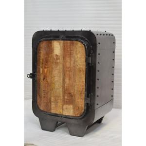 Industrial Side <b>Cabinet</b> Antique Style Solid Wood Night Stand for Home Workshop Farmhouse Living Room Dining Office Warehouse - Product Image 1