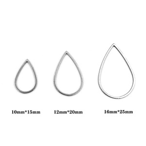 Cadre de pendentif en acier inoxydable creux en forme de goutte, couleur or, composant de bijoux, connecteur de boucles d'oreilles DIY, forme goutte H1060 - Product Image 3