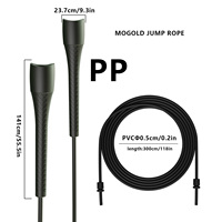 MOGOLD Tali Lompat Profesional 3D Pola Dapat Disesuaikan Berkualitas Tinggi TPR PVC Tahan Lama Anti-selip Desain Pegangan Senter 5mm Gym