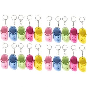 Designer Style <b>Mini</b> EVA Slipper Keychain Luxury Hole Shoe <b>Keyring</b> for Handbag Backpack Luggage Decoration Premium Sandals Gift - Product Image 1