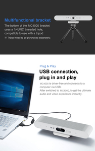 MOERTEK <span class=keywords><strong>MC4000</strong></span> Webcam 4K IA avec suivi automatique, 2 micros, portée de 7 m, Plug and Play, Type-C - Product Image 6
