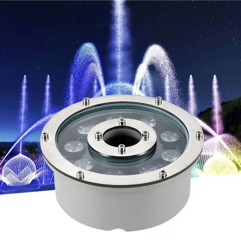 Top 18W 24W Rgb Underwater Pool Lamp DMX512 Fountain Light For Dry Deck Music Dancing Water Fountain Ground Fountain Light