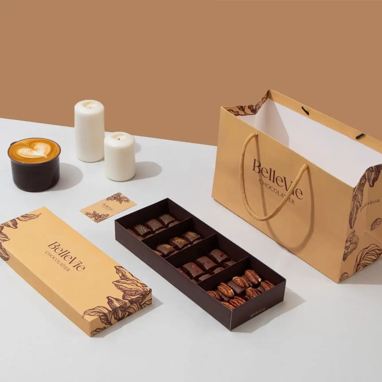 Boîte-cadeau en papier de qualité alimentaire, avec Logo imprimé, pour Snacks au chocolat, emballage de dattes, remplissage biologique, coffret cadeau du Ramadan