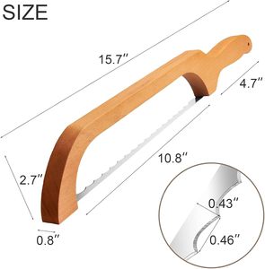 Legend, <span class=keywords><strong>cuchillo</strong></span> de pan de masa fermentada personalizado, <span class=keywords><strong>cuchillo</strong></span> de arco de pan de madera de 16 pulgadas, rebanador de corte con sierra de acero inoxidable Premium para <span class=keywords><strong>Cocina</strong></span> - Product Image 6
