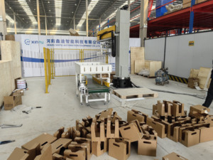 Neuer automatischer Säulen stapler-Roboter-Palet tierer für Karton (Lebensmittel kartons tapel) mit Förder linie Ideal für kleine Fabriken - Product Image 4