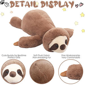 Suave perezoso <span class=keywords><strong>animales</strong></span> de peluche cuerpo almohada abrazo dormir esponjoso Animal salvaje juguetes muñeco de peluche regalos almohada empaquetada al vacío - Product Image 3