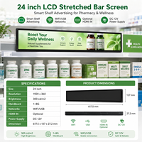 Innovadora Pantalla LCD de 24 Pulgadas con Barra Extensible para Publicidad en Estantes, Menús y Promoción Minorista