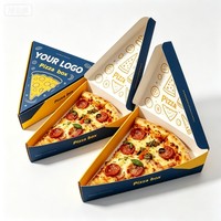 Caja Ecológica Desechable de Cartón Corrugado Triangular para Sándwiches, Pizza en Rodajas, Comida para Llevar, Envase para Comida Rápida