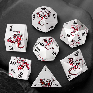 Ensemble de dés polyédriques en métal à motif de dragon personnalisé, en alliage de zinc, pour jeux de rôle, DND, jeux de société, cadeaux - Product Image 2
