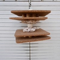 Jouets pour perroquets transfrontaliers : Tranches de bois tendres, brochettes en paille tressée, accessoires de jeu pour cage à oiseaux pour le divertissement