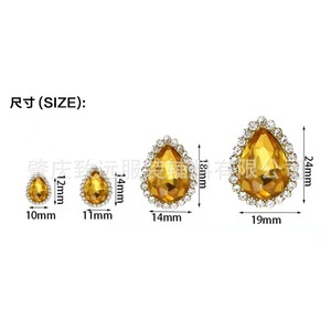 Acrylic Teardrop Rhinestone DIY Jewelry Accessories Pear Shape Plated For Hair Shoes Clothing <b>Crafts</b> ZH17 - Product Image 2