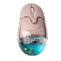Souris d'ordinateur filaire personnalisée avec liquide aquatique, souris optique USB avec flotteur acrylique personnalisé, cadeau amusant