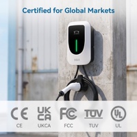 Chargeur EV compact 7 kW avec WiFi+BT APP, démarrage RFID, IP55/IP65, sans écran, pour utilisation domestique, stations de recharge murales