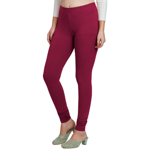 Lightweight Red Full-Length Cotton Leggings Women Stretch Fit Gym Yoga Daily Casual Wear Soft Comfortable Pants - Product Image 2