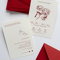 Invitations de mariage élégantes et luxueuses, personnalisées, avec découpe laser, papier velours, estampage à chaud, design et couleur sur mesure.