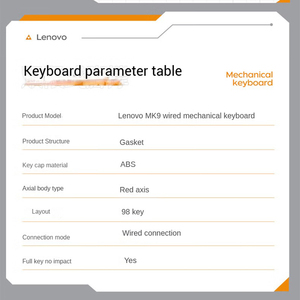 Original Lenovo MK9 98 clé joint Structure filaire mécanique axe rouge <span class=keywords><strong>clavier</strong></span> Esports jeu <span class=keywords><strong>clavier</strong></span> de bureau pour ordinateur portable et ordinateur de bureau - Product Image 6