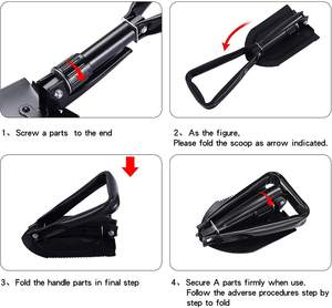 متعددة الوظائف المحمولة مجرفة قابلة للطي التخييم مجرفة المجرف طيها مجرفة مع مقبض طويل - Product Image 5