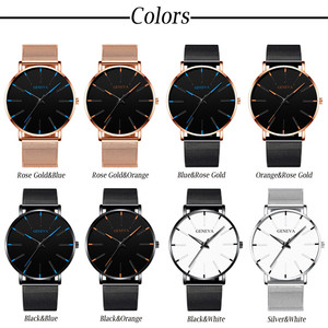 Reloj minimalista ultrafino de cuarzo para hombre, cronógrafo de negocios con correa de malla de acero inoxidable - Product Image 3
