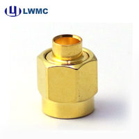 Connecteur SMA mâle à souder pour montage sur panneau, sans broche, avec placage de contact extérieur, pour câble .141 jusqu'à 18 GHz